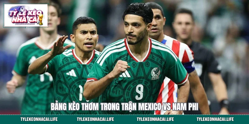 Bảng kèo thơm trong trận Mexico vs Nam Phi