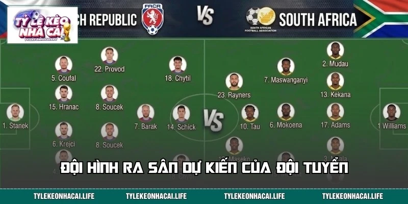 Đội hình dự kiến ra sân trận đấu CH Séc vs Nam Phi