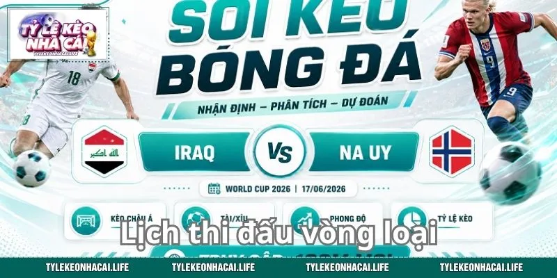 Lịch thi đấu vòng loại của tuyển Iraq vs Na Uy