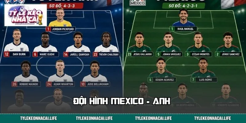 Đội hình Mexico - Anh với loạt ngôi sao xuất hiện trên sân 