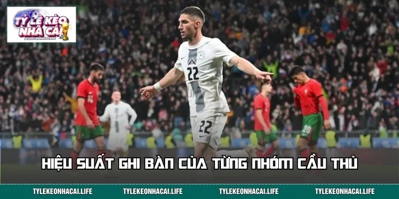 Hiệu suất ghi bàn của từng nhóm cầu thủ đáng chú ý